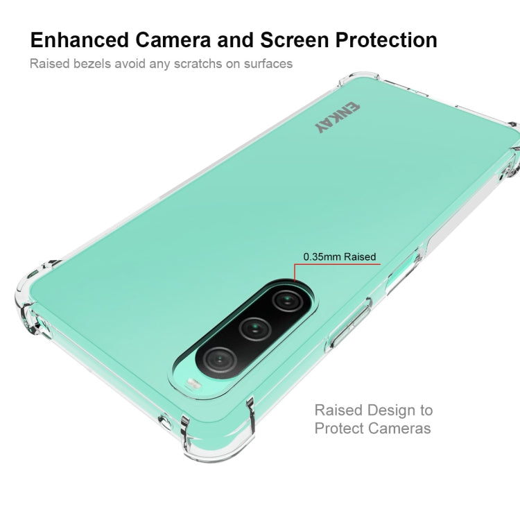 Clear TPU case with raised camera and screen bezel for Xperia 10 V