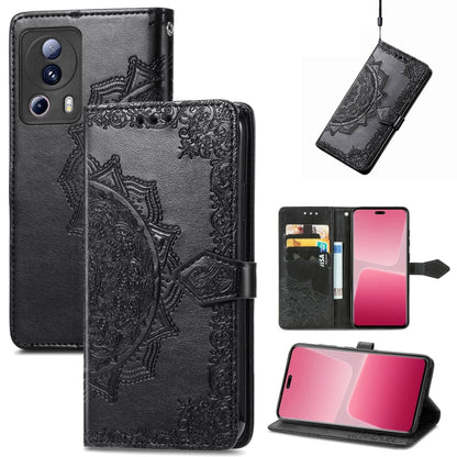 Mandala Flower Embossed Horizontal Flip Leather Phone Case, For Xiaomi 13 Lite