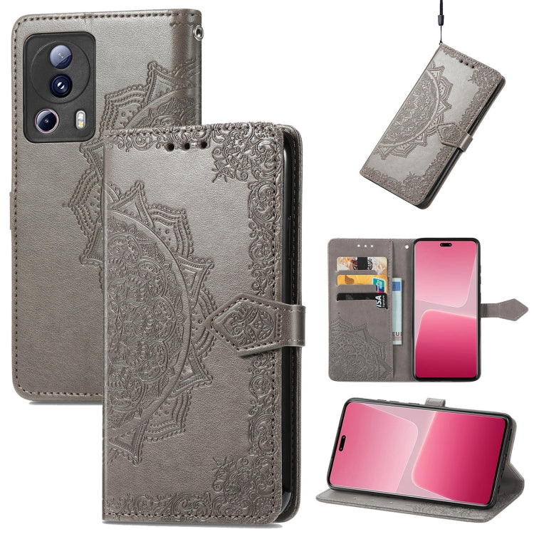 Mandala Flower Embossed Horizontal Flip Leather Phone Case, For Xiaomi 13 Lite