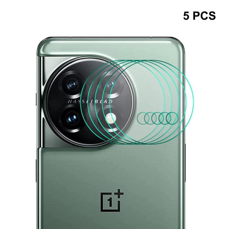 Five rear camera lens tempered glass films for OnePlus 11, 5 pcs, clear
