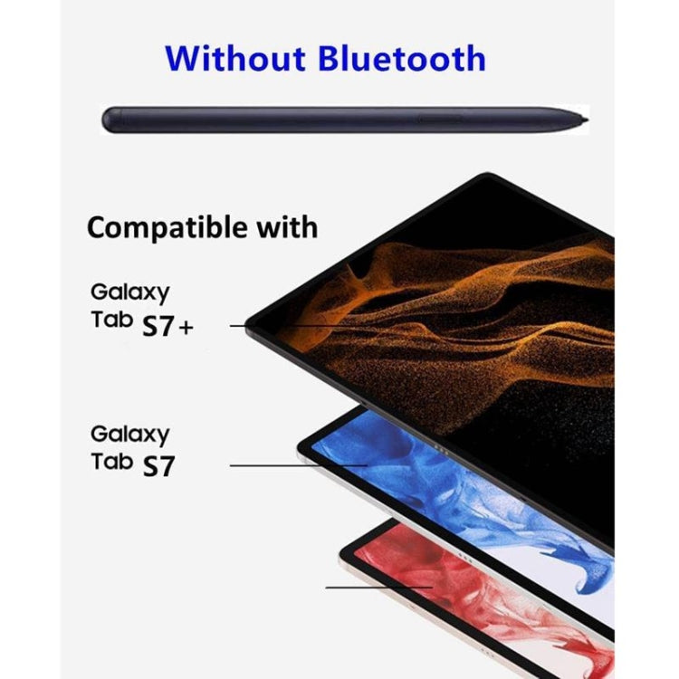 Black stylus on tablet screen for touch input