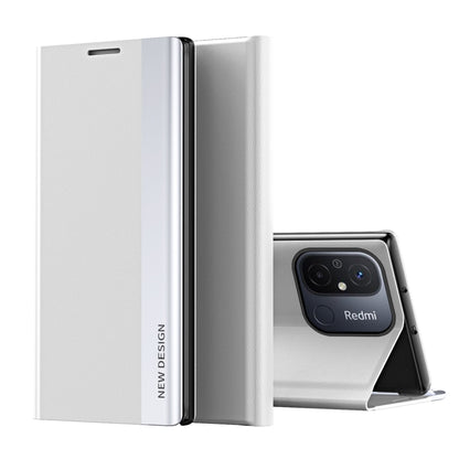Side Electroplated Adsorption Leather Phone Case, For Xiaomi Redmi 12C