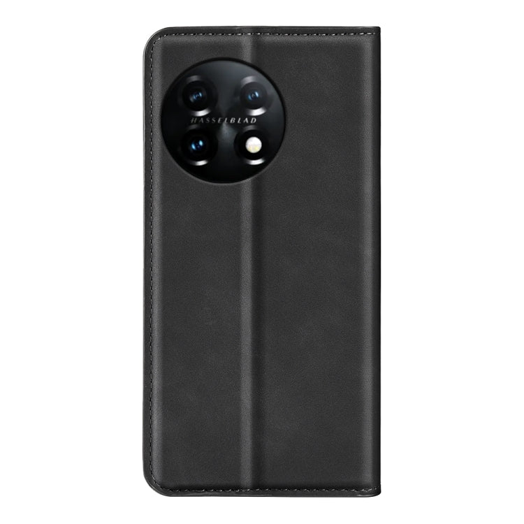 Black leather flip phone case back with camera cutout and stitched border