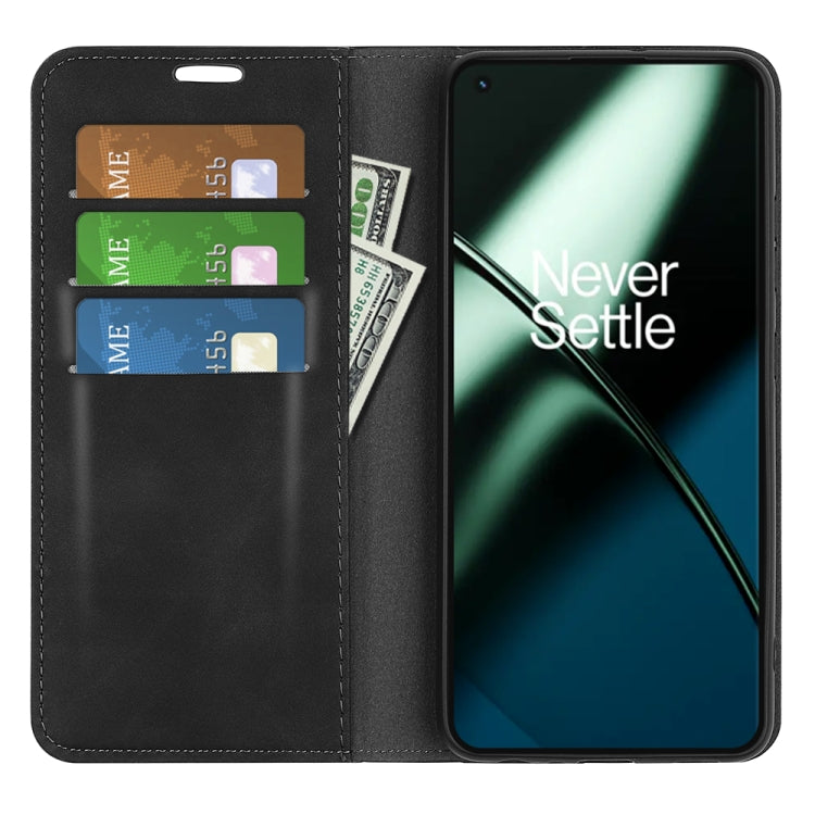 Black leather wallet phone case with card slots and open front cover