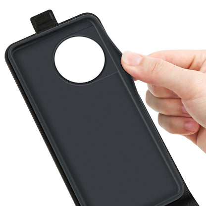 Black leather phone case shell with circular camera opening and finger grip edge