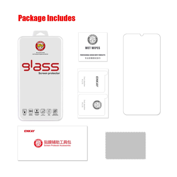 For Xiaomi Poco C55 / Redmi 12C ENKAY Hat-Prince 0.26mm 9H 2.5D High Aluminum-silicon Tempered Glass Film, For Xiaomi Poco C55 / Redmi 12C(1pc), For Xiaomi Poco C55 / Redmi 12C(2pcs), For Xiaomi Poco C55 / Redmi 12C(5pcs)                               ...