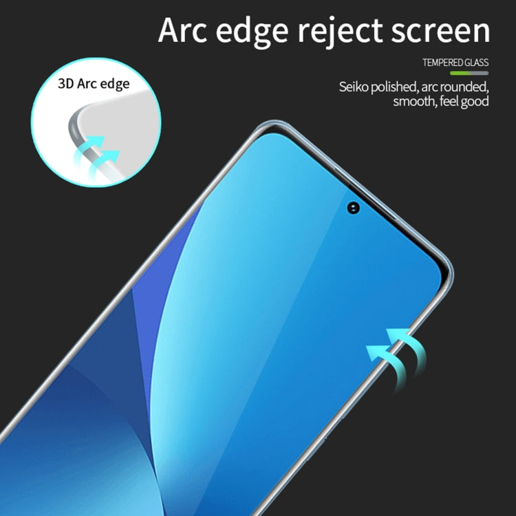 MOFI tempered glass screen protector with 3D arc edge coverage on phone screen