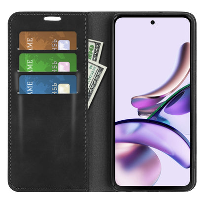 For Motorola Moto E13 Retro-skin  Magnetic Suction Leather Phone Case, For Motorola Moto E13