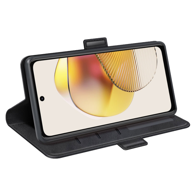 Magnetic buckle flip leather phone case, black, kickstand viewing stand for phone