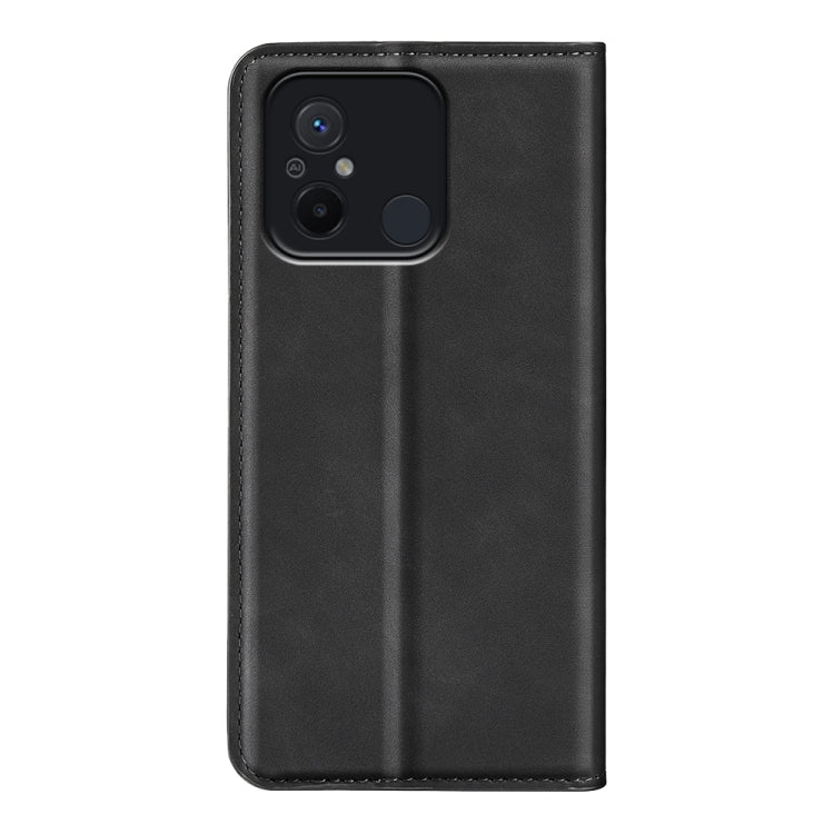 Black leather-style flip phone case with camera cutout and textured surface