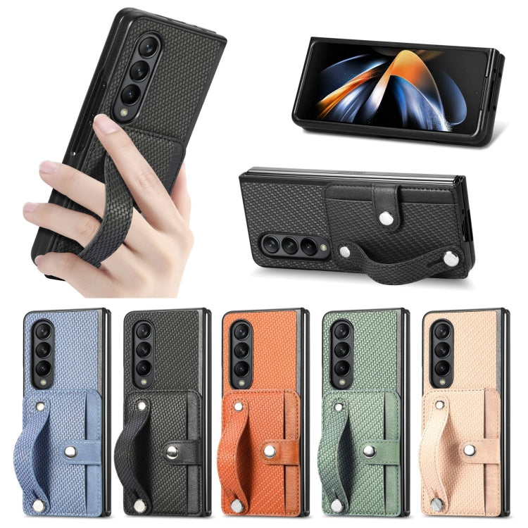 Wristband Kickstand Card Wallet Back Cover Phone Case, For Samsung Galaxy Z Fold4, For Samsung Galaxy Z Fold3, For Samsung Galaxy Z Fold2, For Samsung Galaxy Z Flip4, For Samsung Galaxy Z Flip3 5G, For Samsung Galaxy Z Flip 5G, For Samsung Galaxy Z Fli...