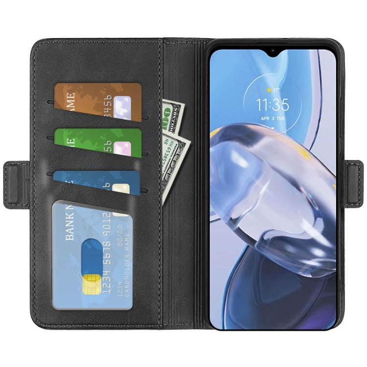 For Motorola Moto E22 / E22i Dual-side Magnetic Buckle Horizontal Flip Leather Phone Case, For Motorola Moto E22 / E22i
