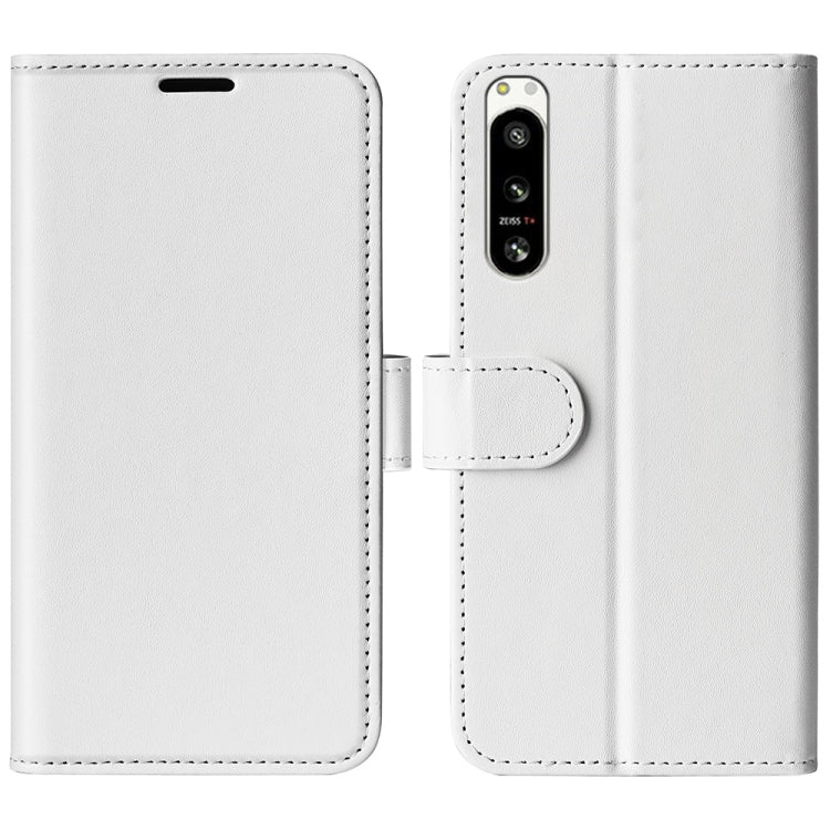 White textured horizontal flip leather phone case with camera cutout and strap