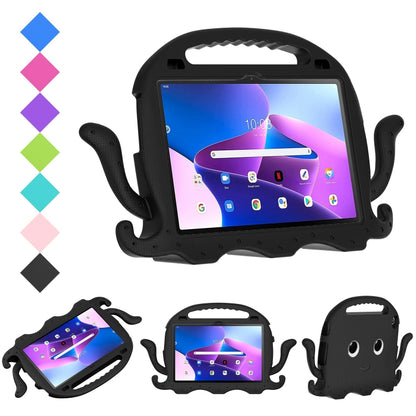 Black octopus-style shockproof tablet case with carry handle and molded grip