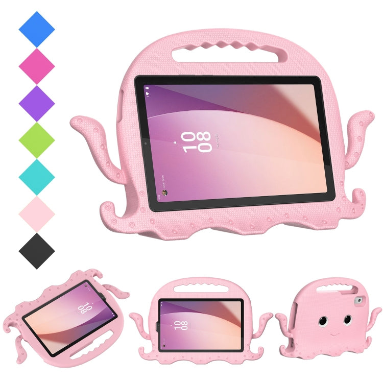 Light pink octopus-style shockproof tablet case with carry strap and handle cutout