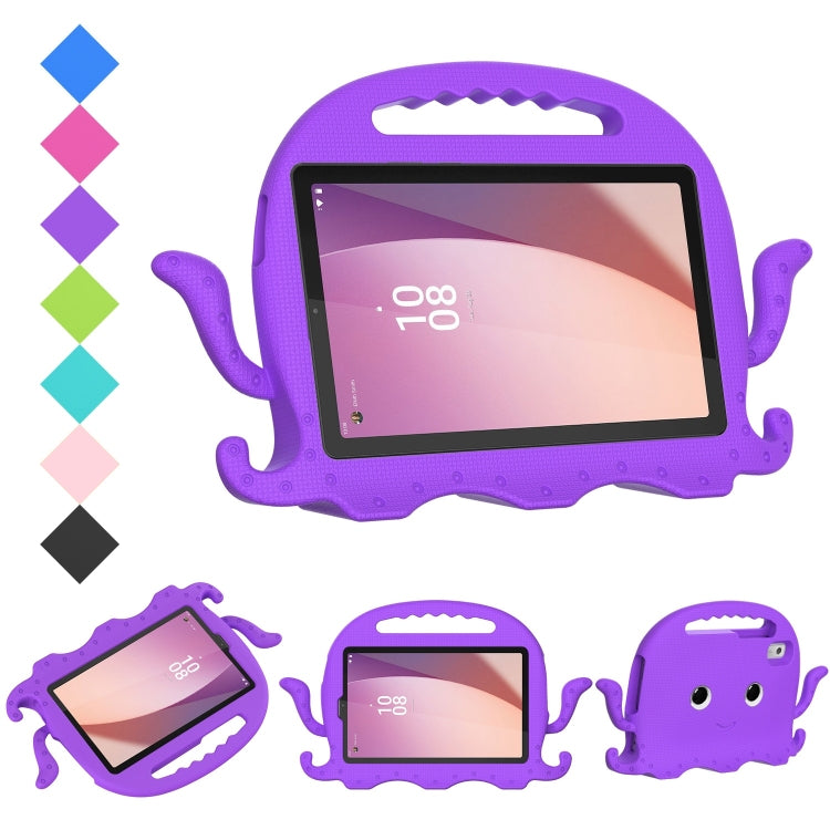 Purple octopus-style shockproof tablet case with carry strap and handle cutout
