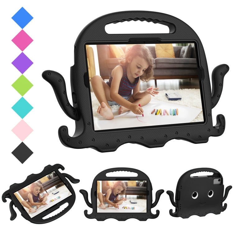 Black octopus-style tablet case with handle and rugged shell, front screen window