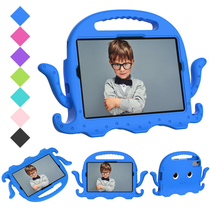 Blue octopus-style tablet case with handle and front screen window
