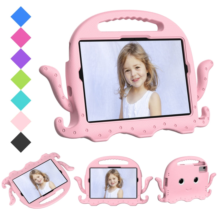 Pink octopus-style shockproof tablet case with carry strap and handle cutout