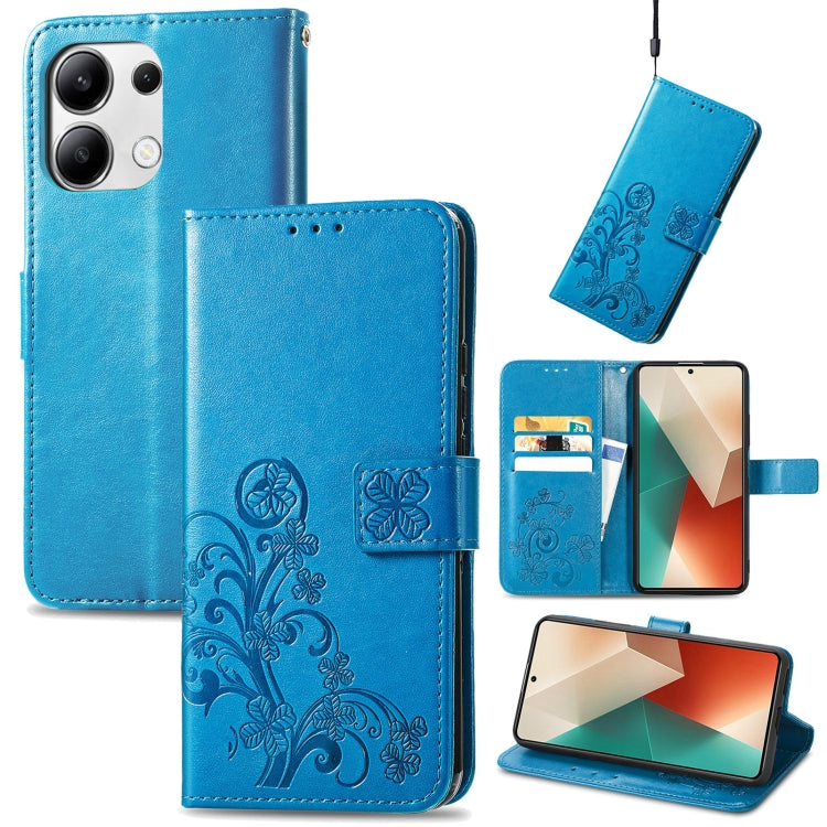 Embossed leather phone case with magnetic clasp, blue folio with card slots