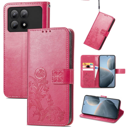 Embossed leather phone case with magnetic clasp, pink folio with card slots