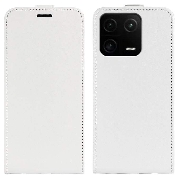 White textured leather phone case for Xiaomi 13 Pro with camera cutout