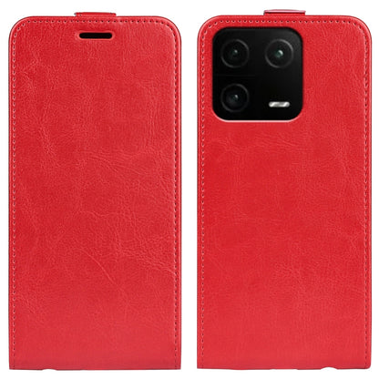 Red textured leather phone case for Xiaomi 13 Pro with camera cutout