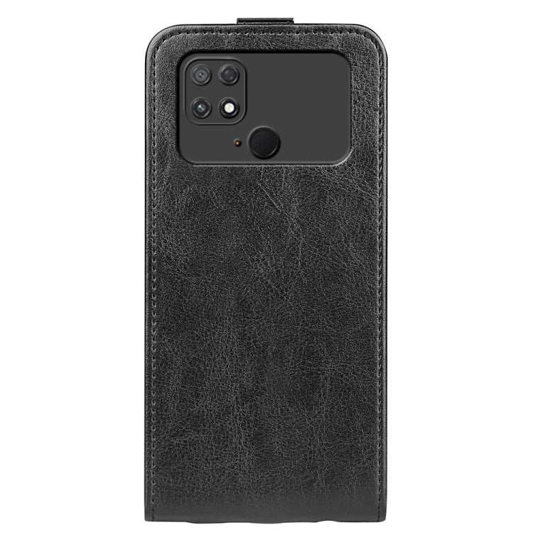 Black textured vertical flip leather phone case back with camera cutout