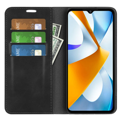 Black magnetic folio phone case with card slots and open flip cover
