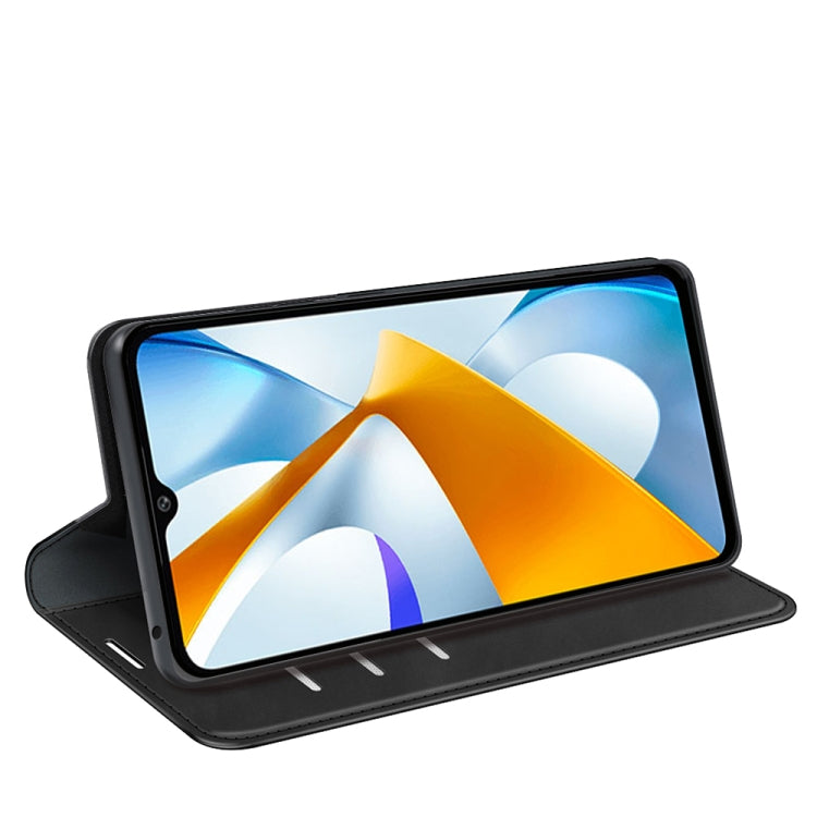 Black leather folio phone case with kickstand angle for watching