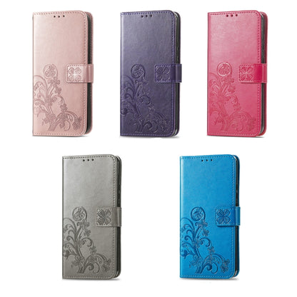 Multi-color leather wallet phone cases with floral embossed clasp and card slots