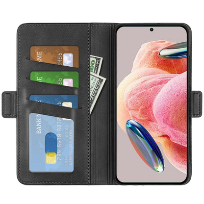 Black leather flip case with card slots and magnetic closure for Xiaomi Redmi Note 12 4G