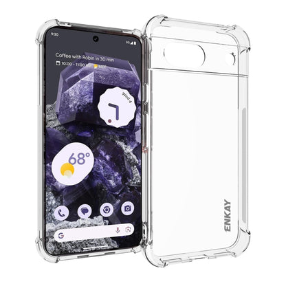Clear ENKAY TPU shockproof phone case with protective bumper edges and camera opening