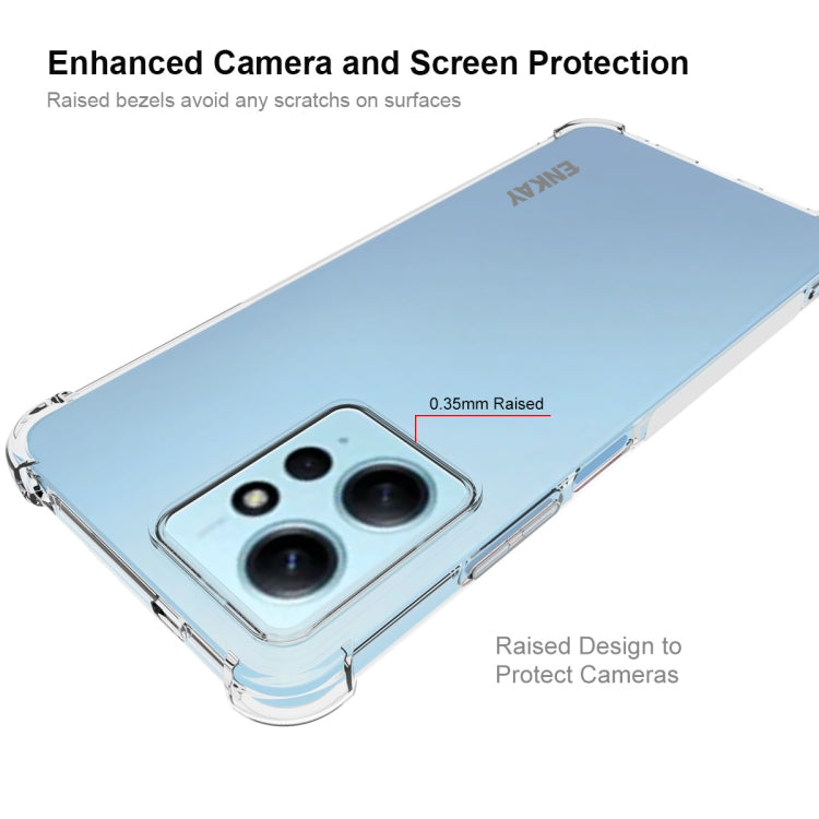 Clear TPU phone case for Xiaomi Redmi Note 12 4G with raised camera and screen bezels