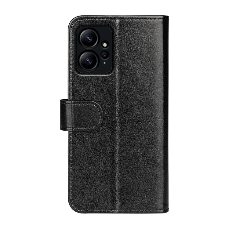 Black horizontal flip leather phone case with camera opening and flip strap for Xiaomi Note 12 4G
