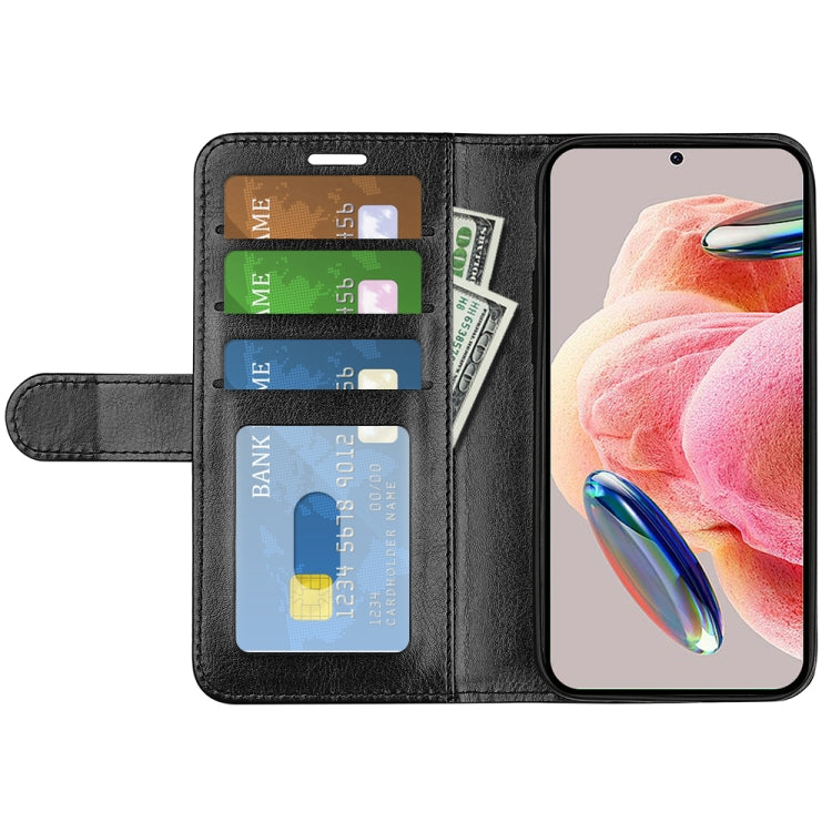 Black flip leather phone case with card slots and stand for Xiaomi Redmi Note 12 4G