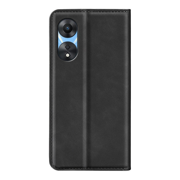 Black leather phone case with camera cutout and textured back