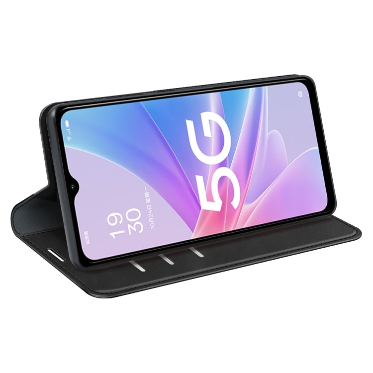 Black leather folio phone case with stand position for viewing