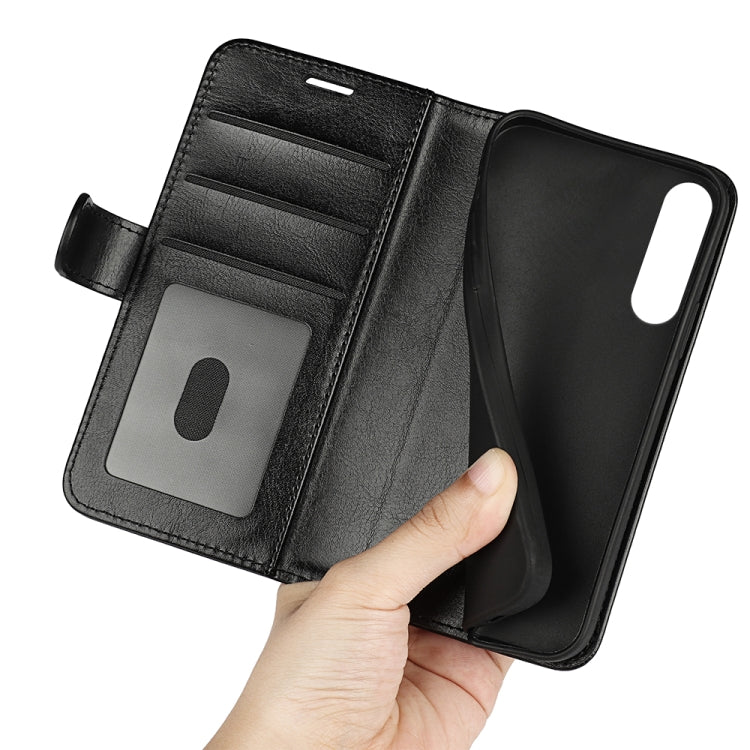 Black textured flip leather phone case for Sony Xperia 1 V, interior card pocket