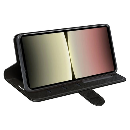 Black flip leather phone case that folds into a viewing stand