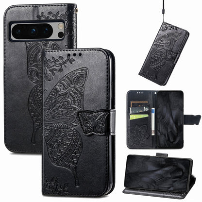 Butterfly Love Flower Embossed Leather Phone Case, For Google Pixel 11 Pro XL, For Google Pixel 9, For Google Pixel 8 Pro, For Google Pixel 8