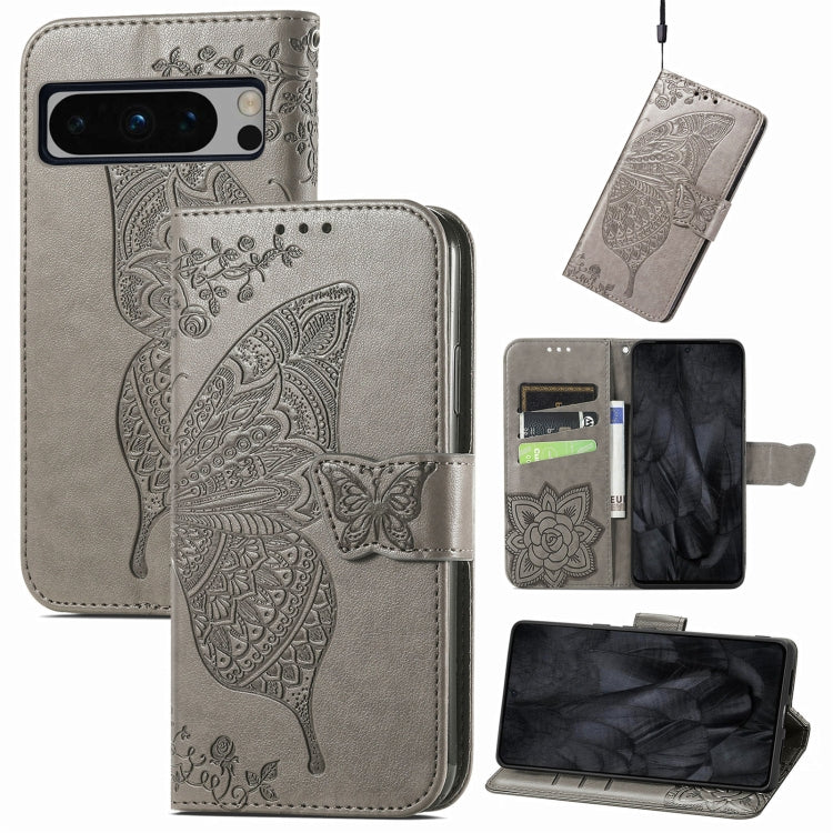 Butterfly Love Flower Embossed Leather Phone Case, For Google Pixel 11 Pro XL, For Google Pixel 9, For Google Pixel 8 Pro, For Google Pixel 8