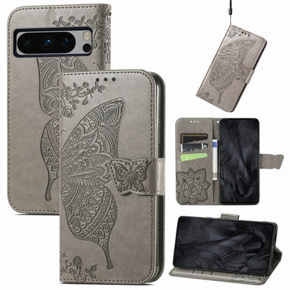 Butterfly Love Flower Embossed Leather Phone Case, For Google Pixel 11 Pro XL, For Google Pixel 9, For Google Pixel 8 Pro, For Google Pixel 8