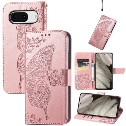 Butterfly Love Flower Embossed Leather Phone Case, For Google Pixel 11 Pro XL, For Google Pixel 9, For Google Pixel 8 Pro, For Google Pixel 8