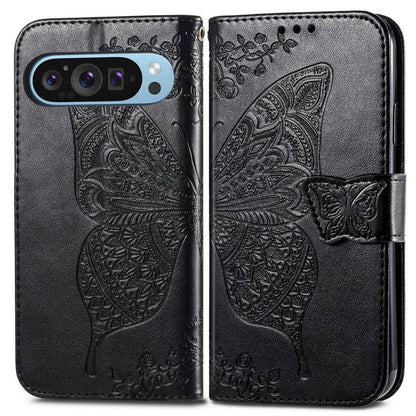 Butterfly Love Flower Embossed Leather Phone Case, For Google Pixel 11 Pro XL, For Google Pixel 9, For Google Pixel 8 Pro, For Google Pixel 8