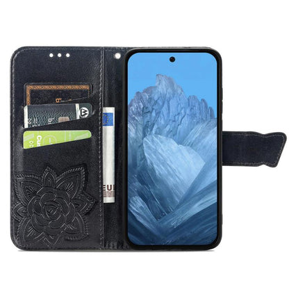 Butterfly Love Flower Embossed Leather Phone Case, For Google Pixel 11 Pro XL, For Google Pixel 9, For Google Pixel 8 Pro, For Google Pixel 8