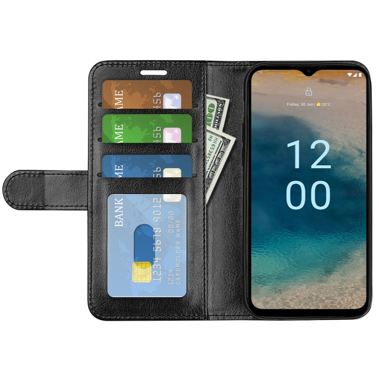 Black horizontal flip leather phone case wallet with card slots and fold-over cover