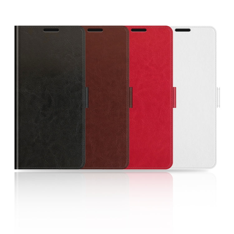 Multi-color set of textured horizontal flip leather phone cases: black, brown, red, white