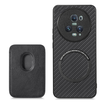 Carbon Fiber Leather Card Magsafe Magnetic Phone Case, For Honor Magic5 Pro, FOr vivo X70