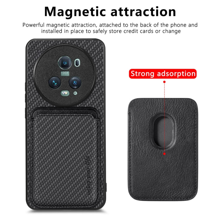 Carbon Fiber Leather Card Magsafe Magnetic Phone Case, For Honor Magic5 Pro, FOr vivo X70